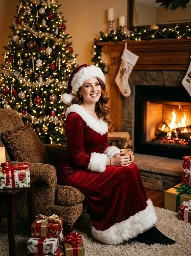 December: Santa's Glam Helper (illustrative AI example)