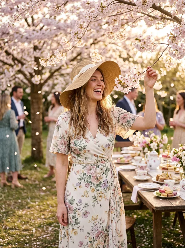 April: Spring Garden Party (illustrative AI example)